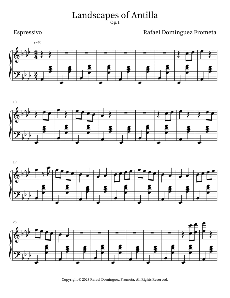 Landscapes of Antilla Op.1 Piano Solo scores gallery preview page 1