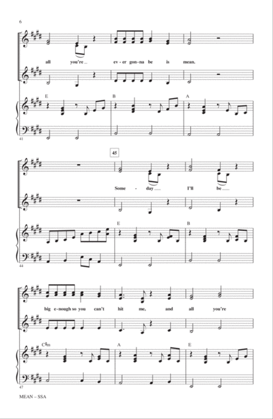 Mean (arr. Roger Emerson) SSA scores gallery preview page 5