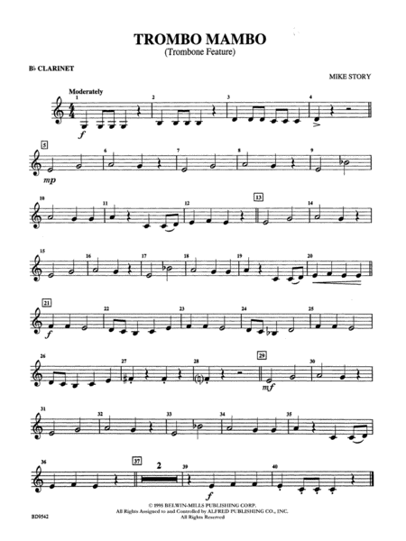Trombo Mambo (Trombone Feature): 1st B-flat Clarinet