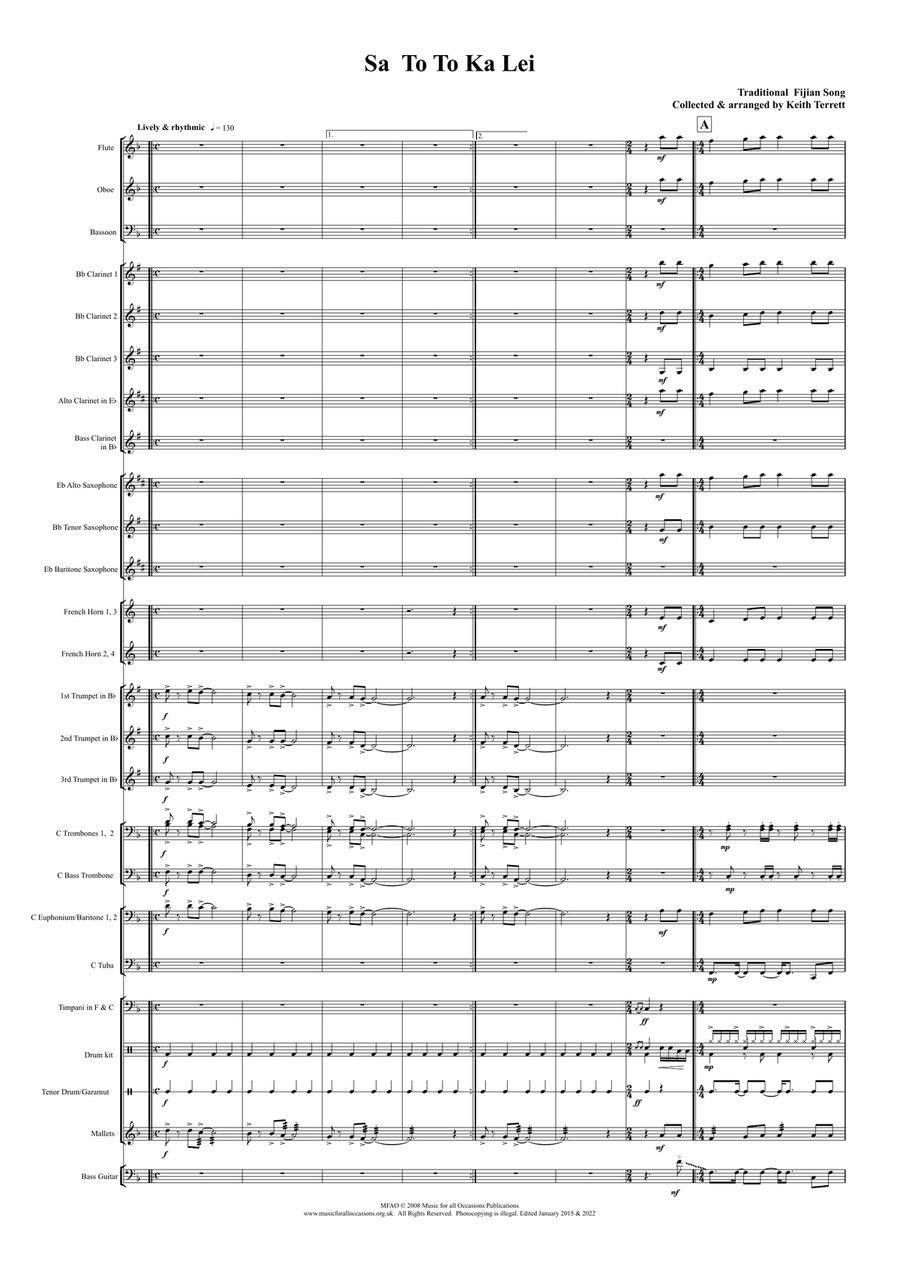 Sa To To Ka Lei for Concert/Wind Band SA scores gallery preview page 2