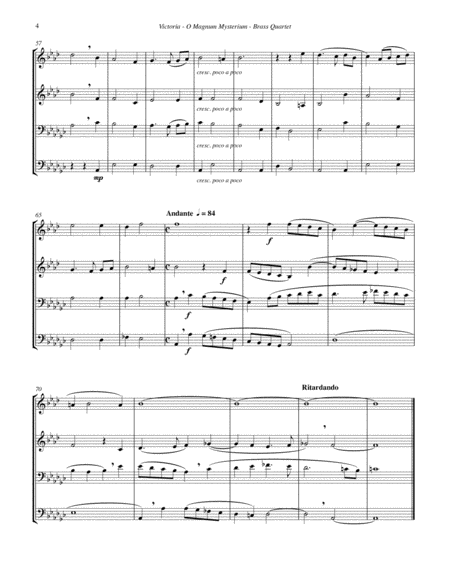 O Magnum Mysterium, Renaissance Christmas Motet for Brass Quartet