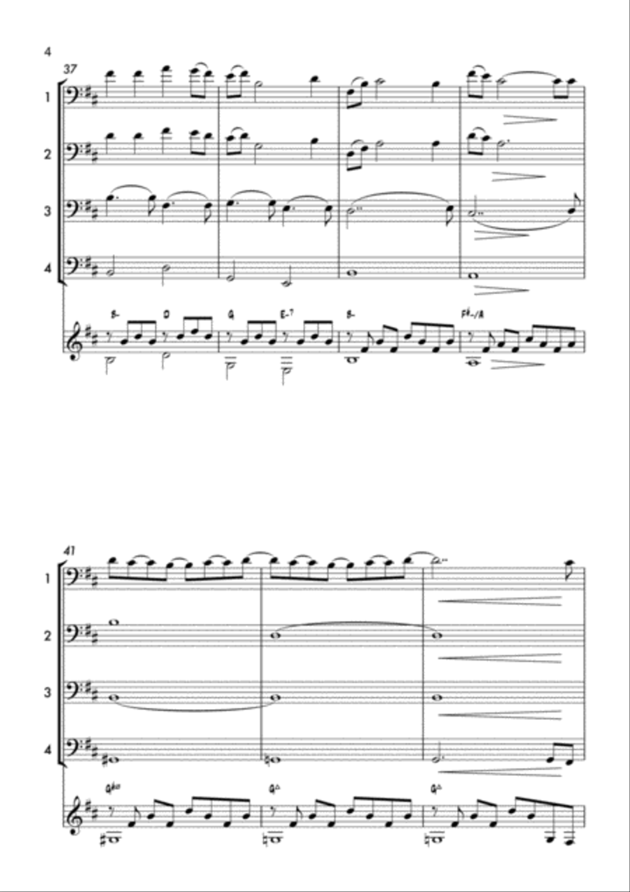 Perduto Tempo (Cello quartet & Guitar) Small Ensemble scores gallery preview page 5