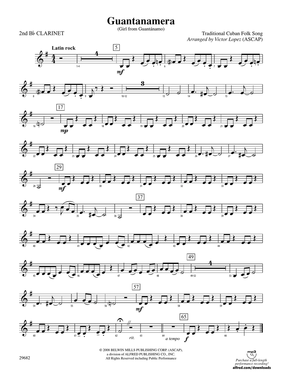 Guantanamera: 2nd B-flat Clarinet