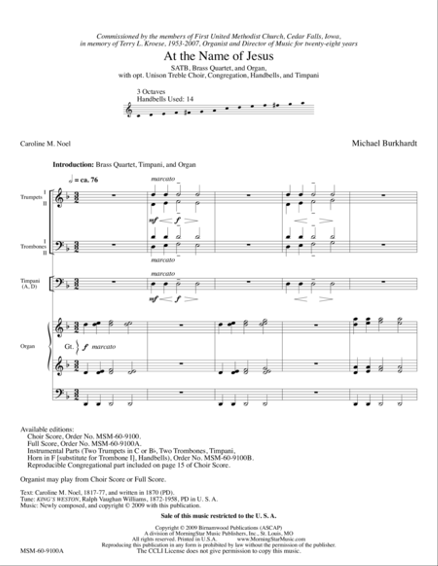At the Name of Jesus Choir scores gallery preview page 1