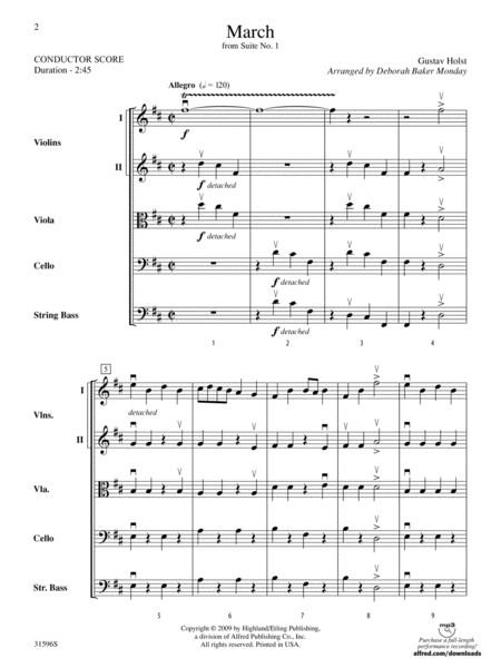 March from Suite No. 1: Score