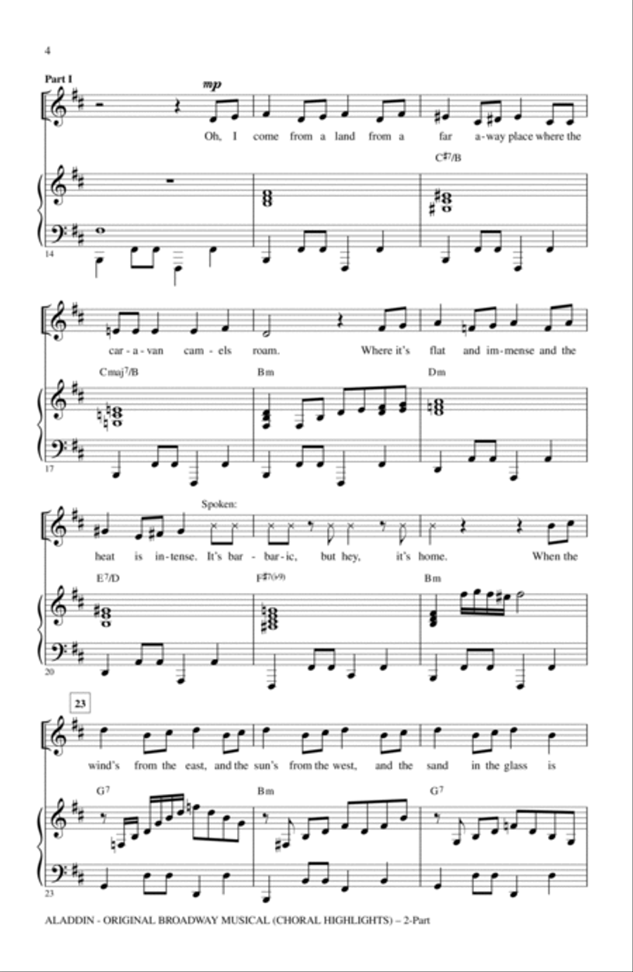 Aladdin (Choral Highlights) (from Aladdin: The Broadway Musical) (arr. Mac Huff) 2-Part scores gallery preview page 2