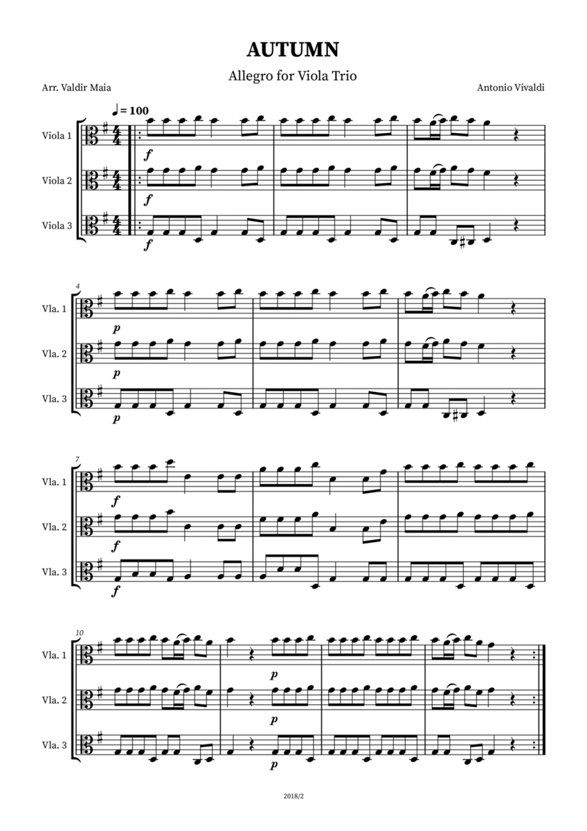 Autumn - The Four Seasons for Viola Trio