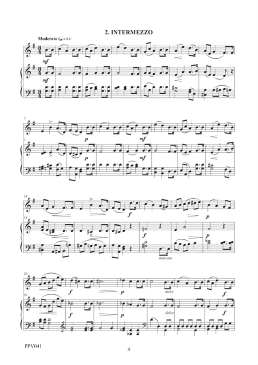 CECILE CHAMINADE: SIX PIECES FOR VIOLIN & PIANO Violin Solo scores gallery preview page 4
