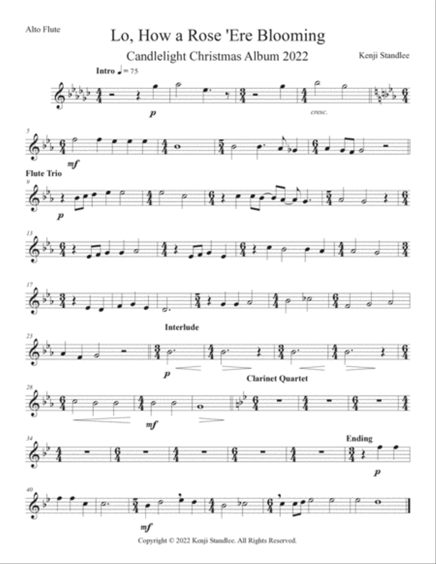 Lo, How a Rose E'er Blooming! Woodwind Ensemble scores gallery preview page 6