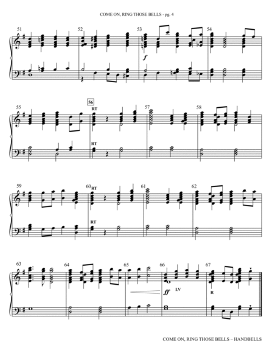 Come On, Ring Those Bells Handbell Choir scores gallery preview page 4