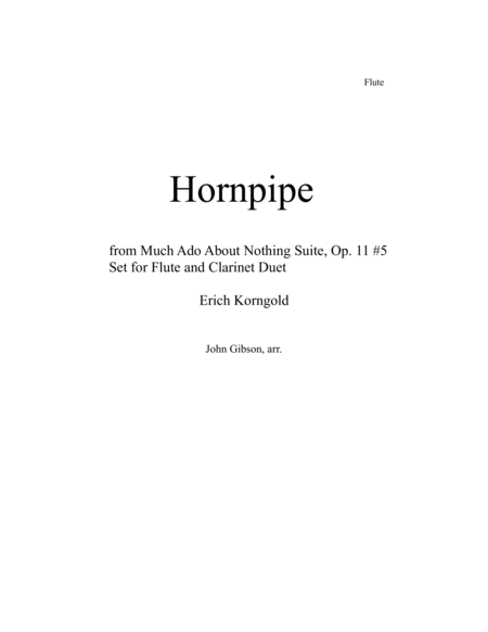 Hornpipe for Flute and Clarinet Duet - Korngold image number null