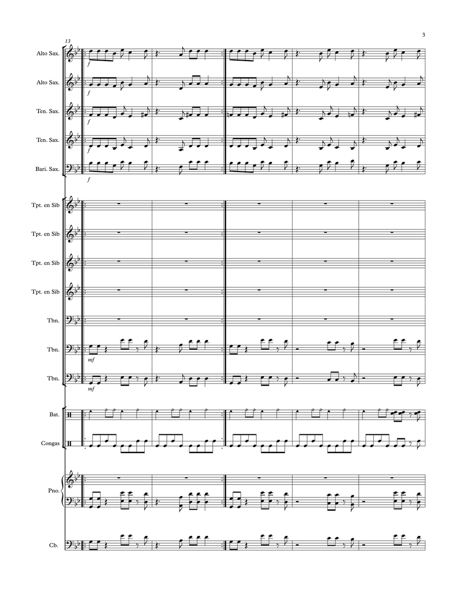 Bomboro Quina Quina Percussion Ensemble scores gallery preview page 3