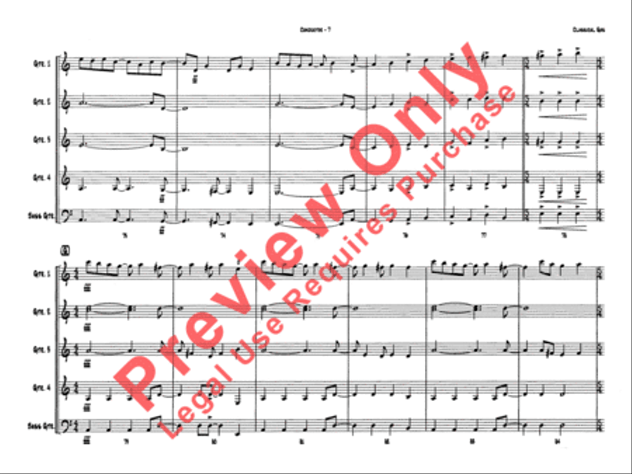 Belwin's 21st Century Guitar Ensemble -- Classical Gas Guitar Ensemble scores gallery preview page 11