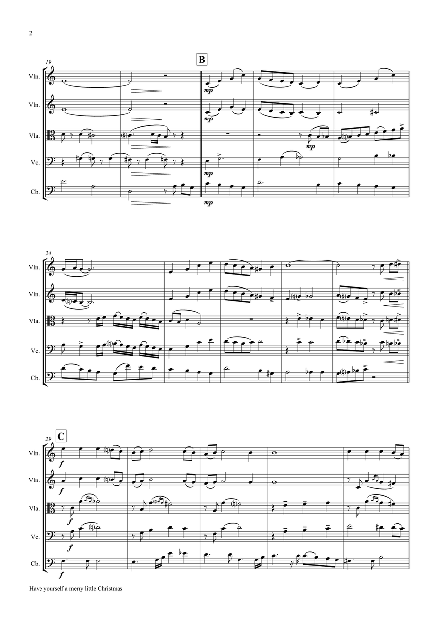 Have Yourself A Merry Little Christmas from MEET ME IN ST. LOUIS String Quartet scores gallery preview page 2
