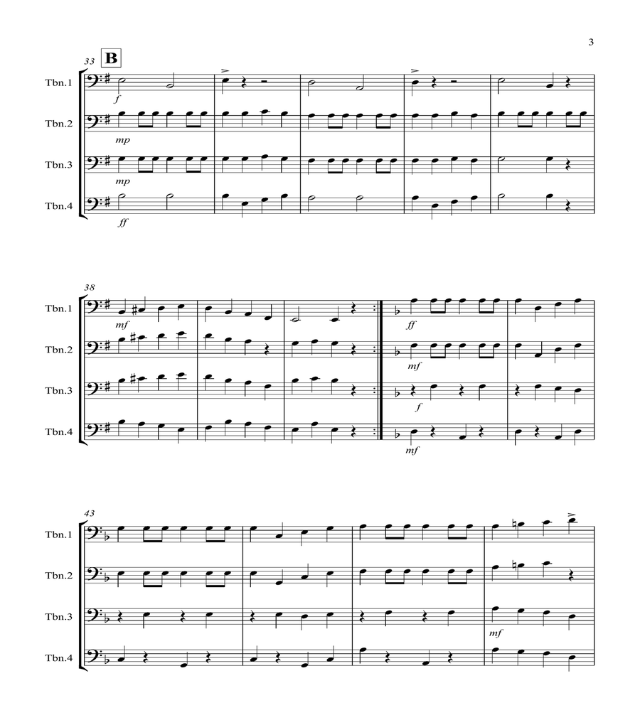 Drunken Sailor for Trombone Quartet image number null