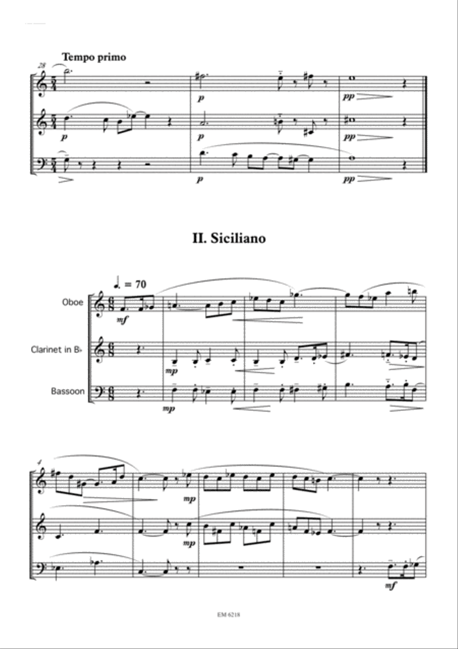 Partita for Oboe, Clarinet and Bassoon Bassoon scores gallery preview page 3