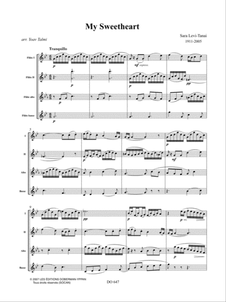 My Sweetheart My Sweetheart Flute Quartet scores gallery preview page 3