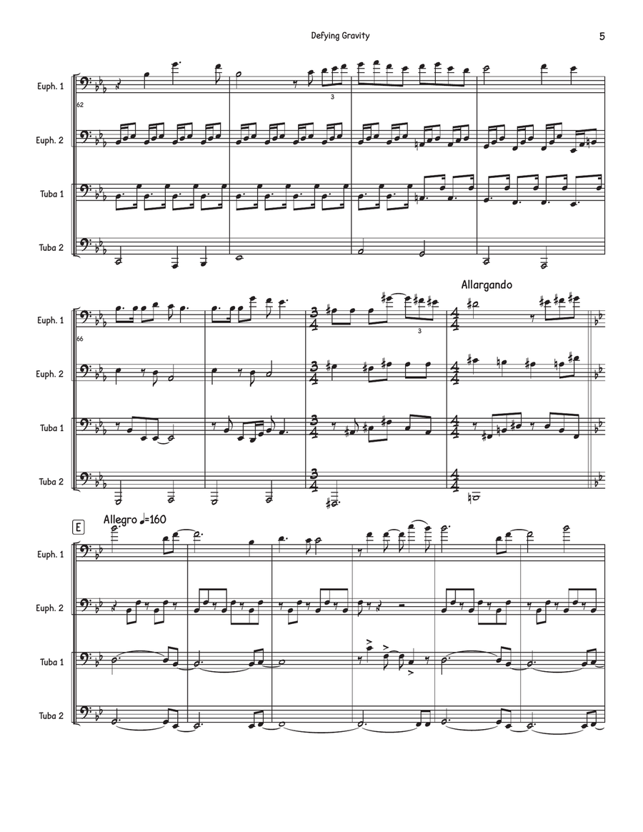 Defying Gravity Brass Quartet scores gallery preview page 5