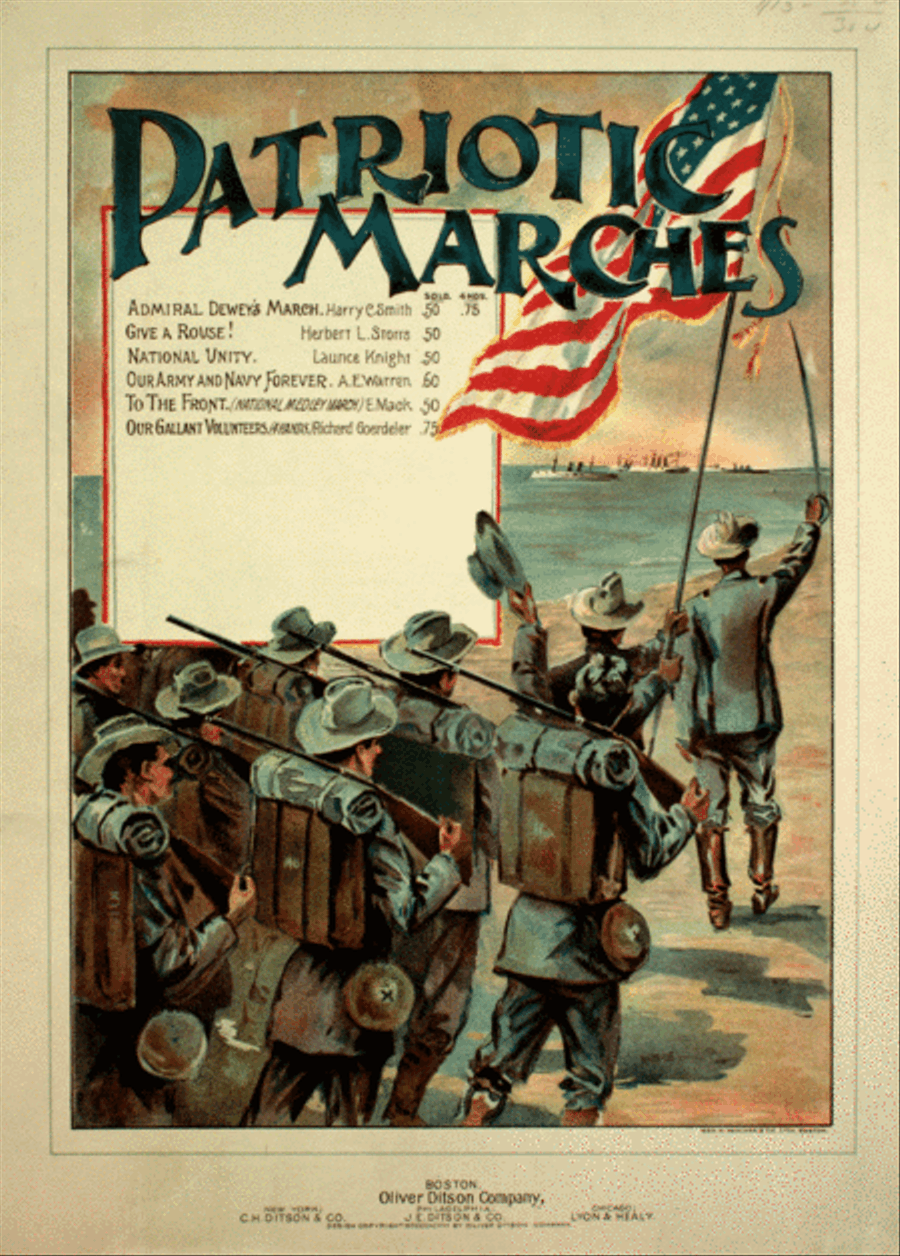 Patriotic Marches. Admiral Dewey's March Piano Solo scores gallery preview page 1