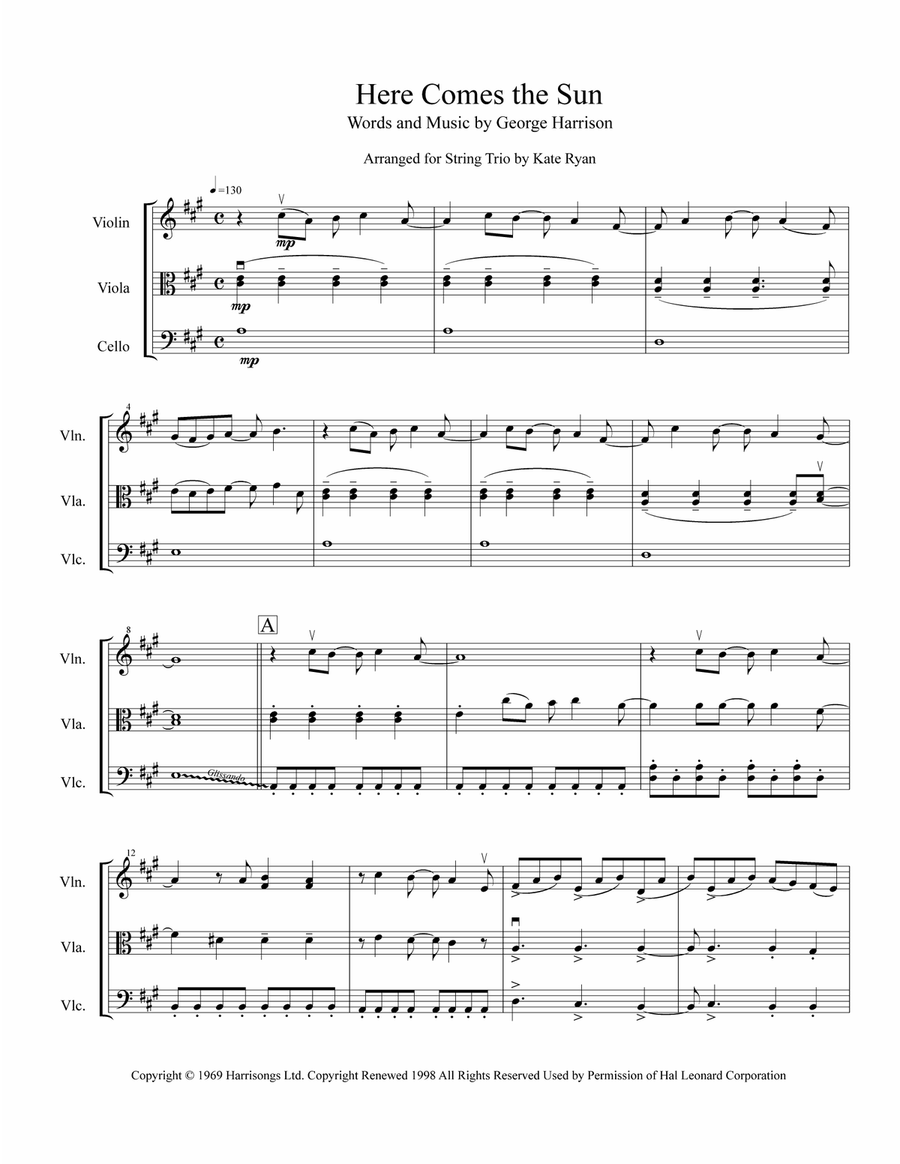 Here Comes The Sun String Trio scores gallery preview page 2
