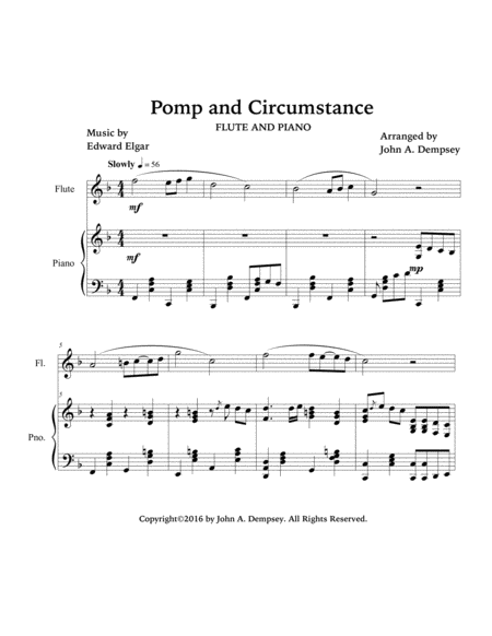 Pomp and Circumstance (Flute and Piano) image number null