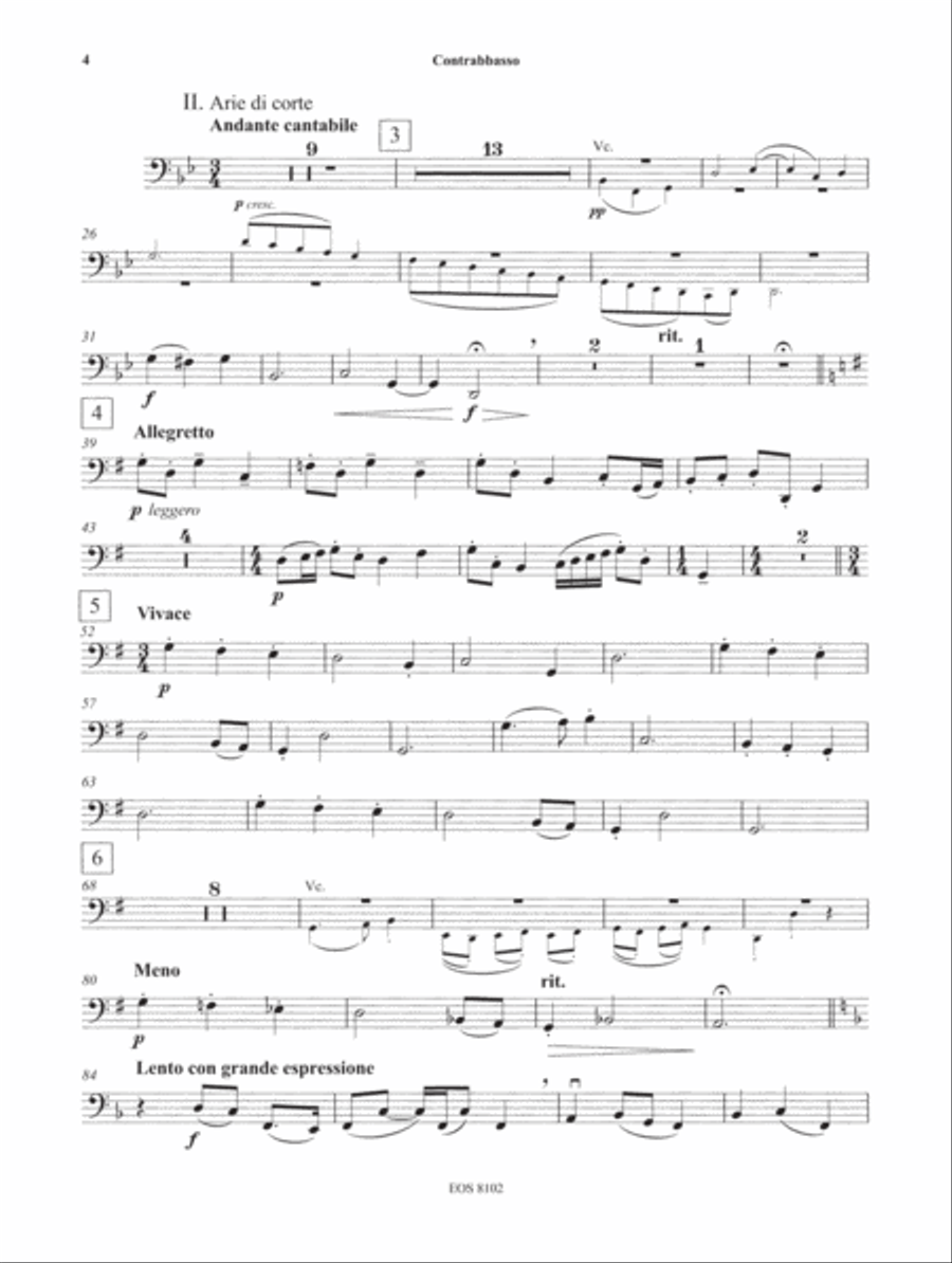 Antiche Danze ed Arie Antiche Danze ed Arie Double Bass scores gallery preview page 3