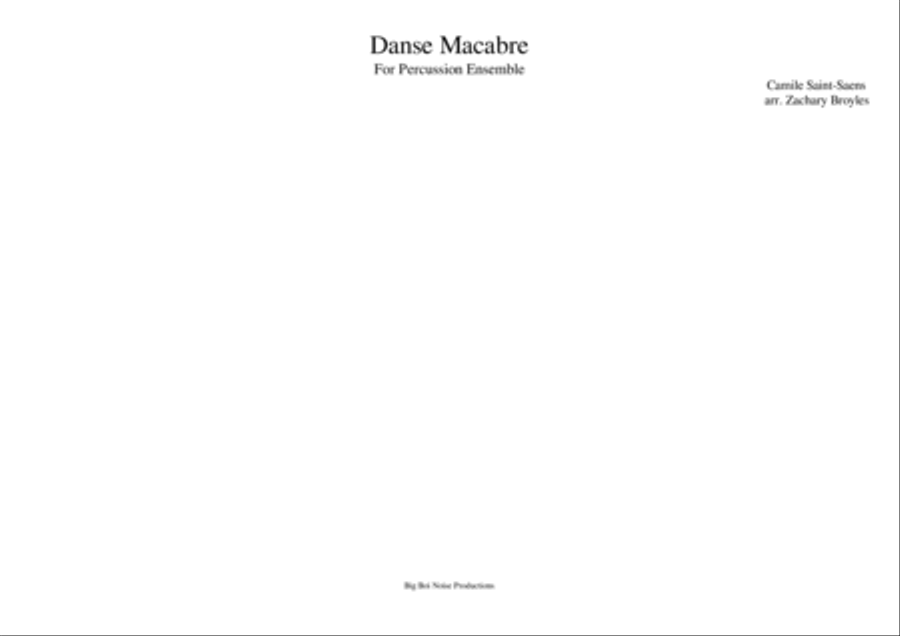 Danse Macabre For Percussion Percussion scores gallery preview page 1