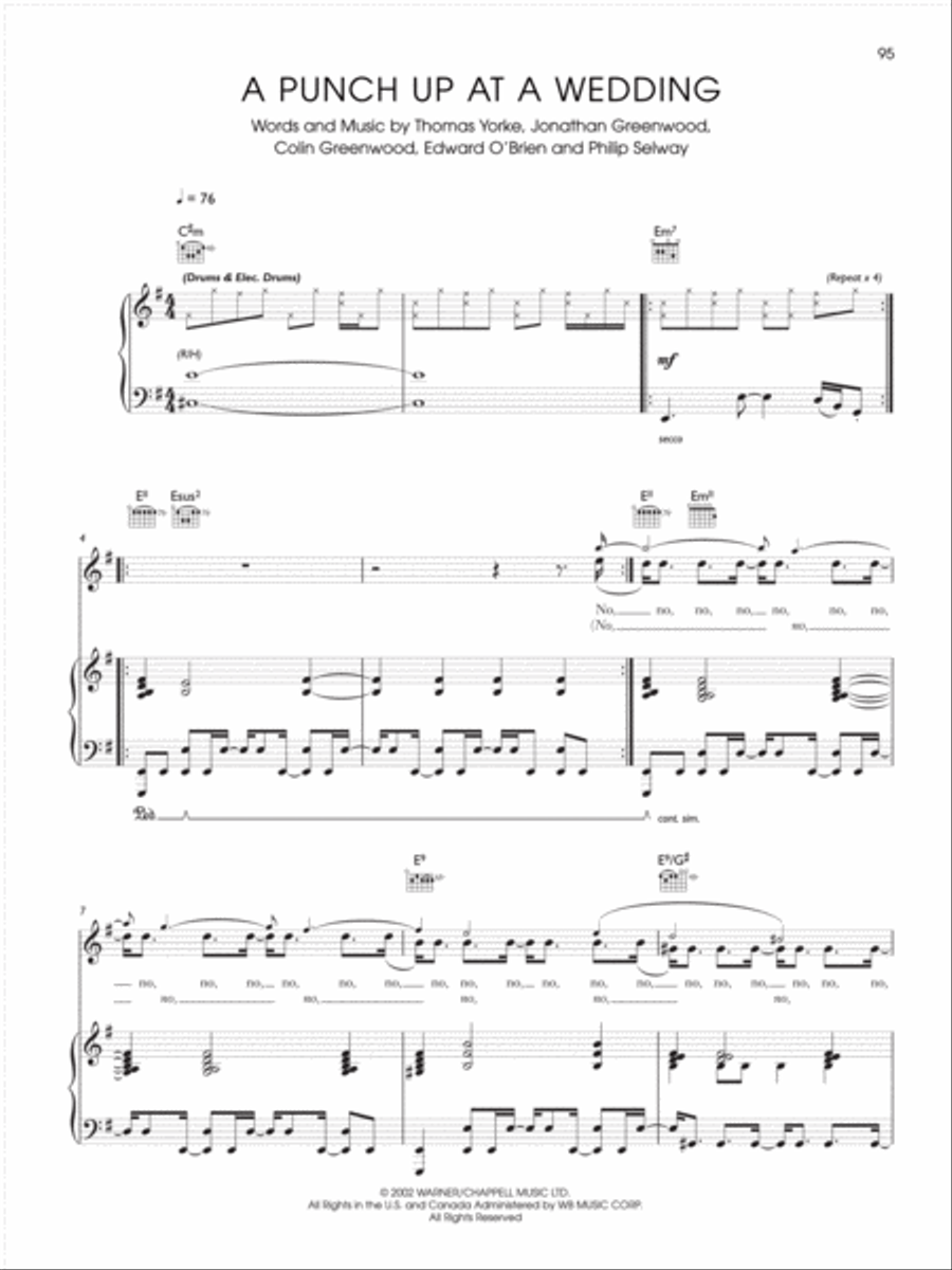 A Punch Up at a Wedding Piano, Vocal, Guitar scores gallery preview page 1