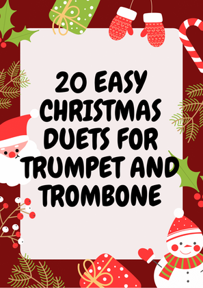 Book cover for 20 Easy Christmas Duets for Trumpet and Trombone