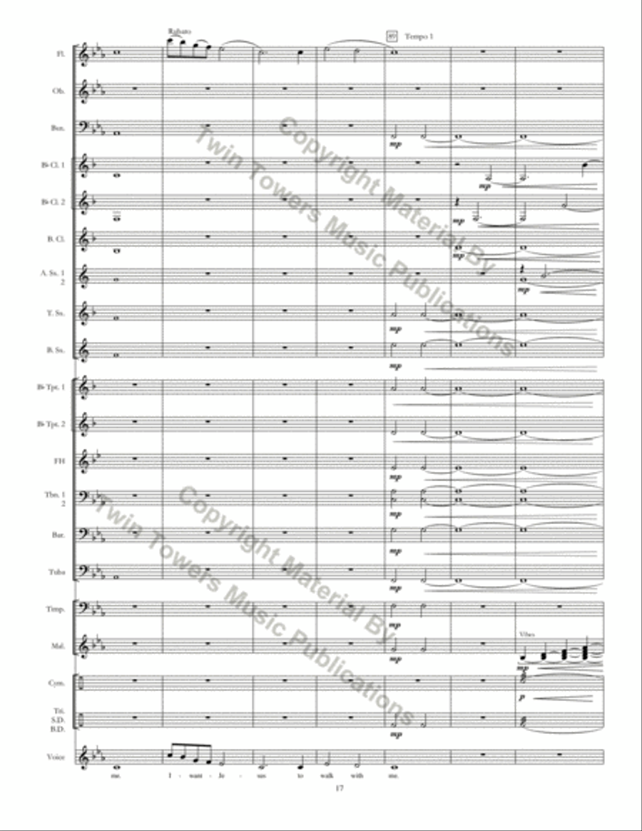 Chorale Prelude: I Want Jesus To Walk With Me Concert Band scores gallery preview page 18