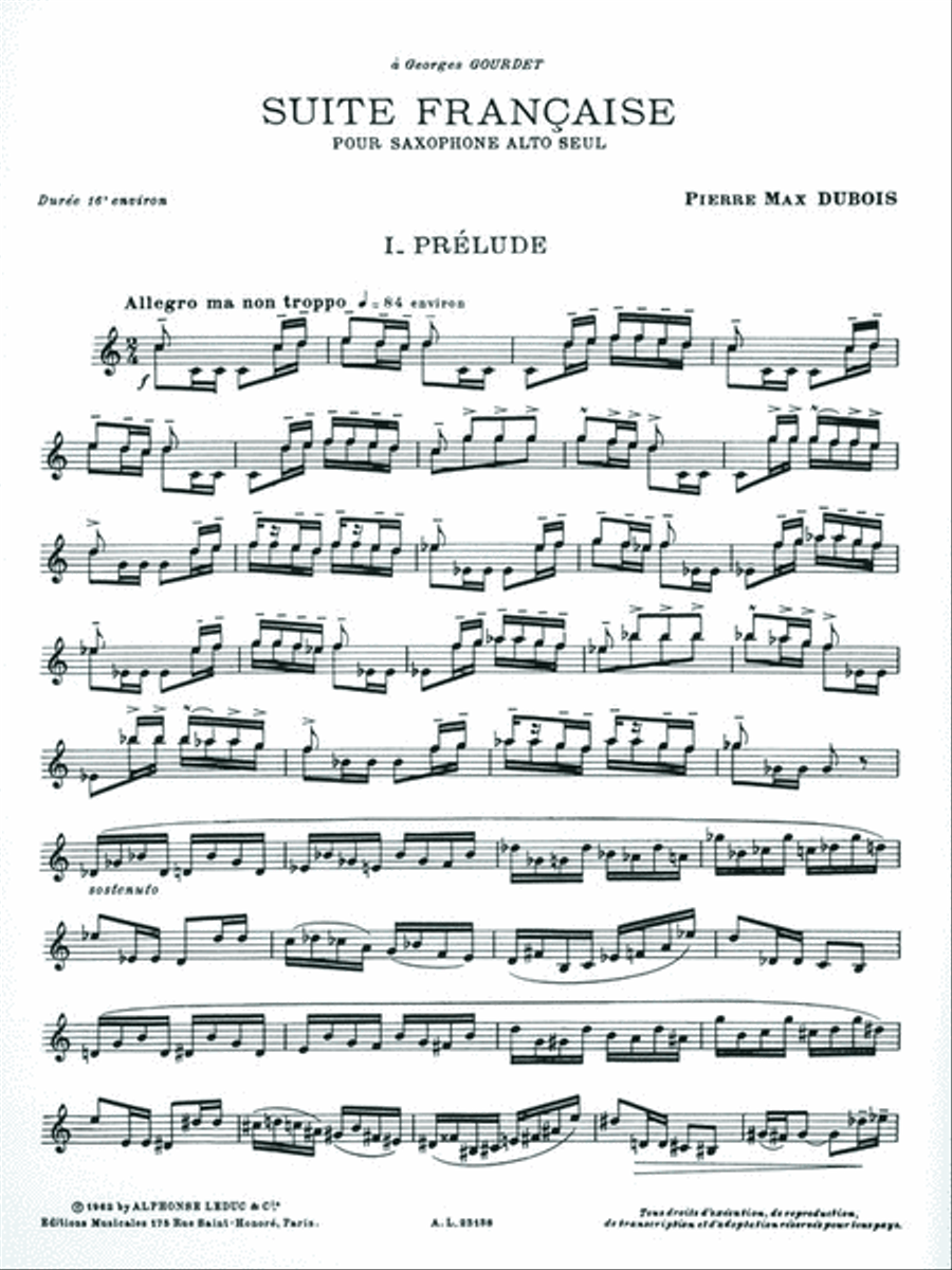 Suite Francaise Suite Francaise Alto Saxophone scores gallery preview page 2