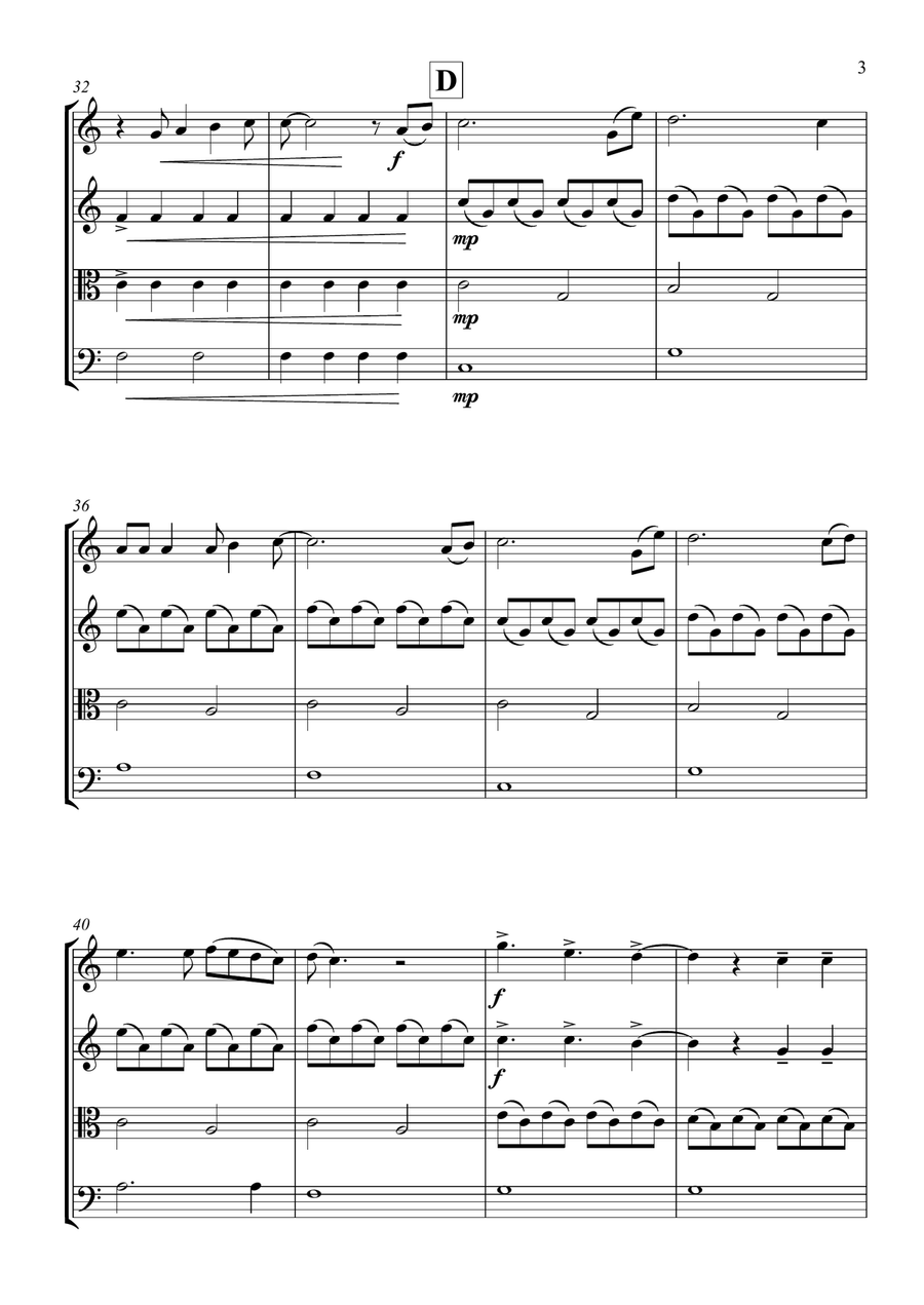 Let It Go (from Frozen) String Quartet scores gallery preview page 3