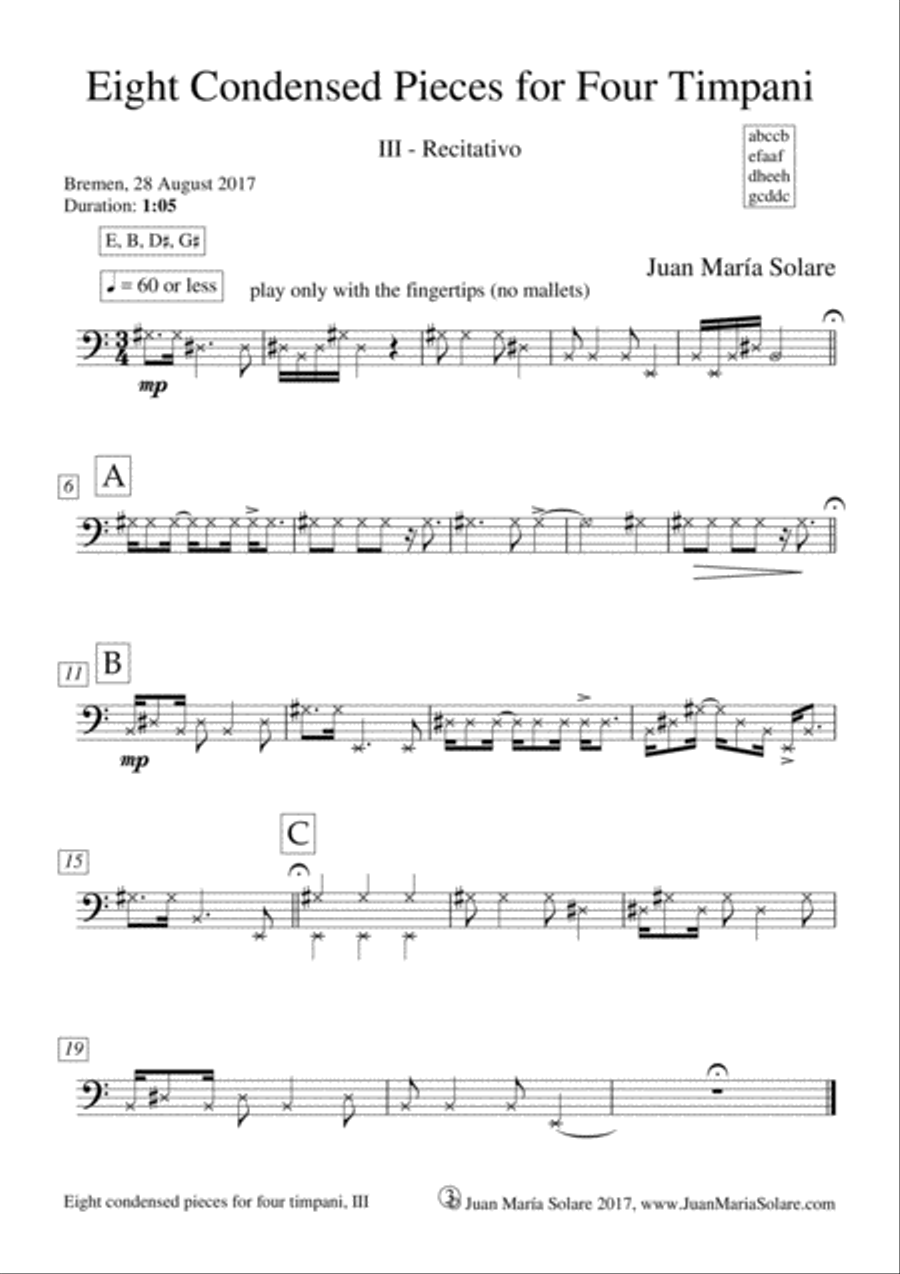 Eight Condensed Pieces for Four Timpani Percussion scores gallery preview page 6