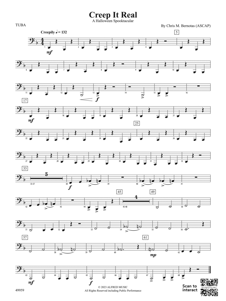 Creep It Real: Tuba Concert Band scores gallery preview page 1
