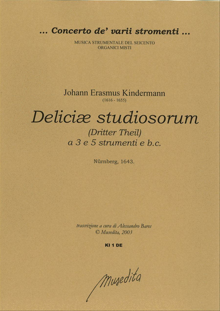 Deliciae studiosorum (Dritter Theil) (Nurnberg, 1643) Basso Continuo scores gallery preview page 1