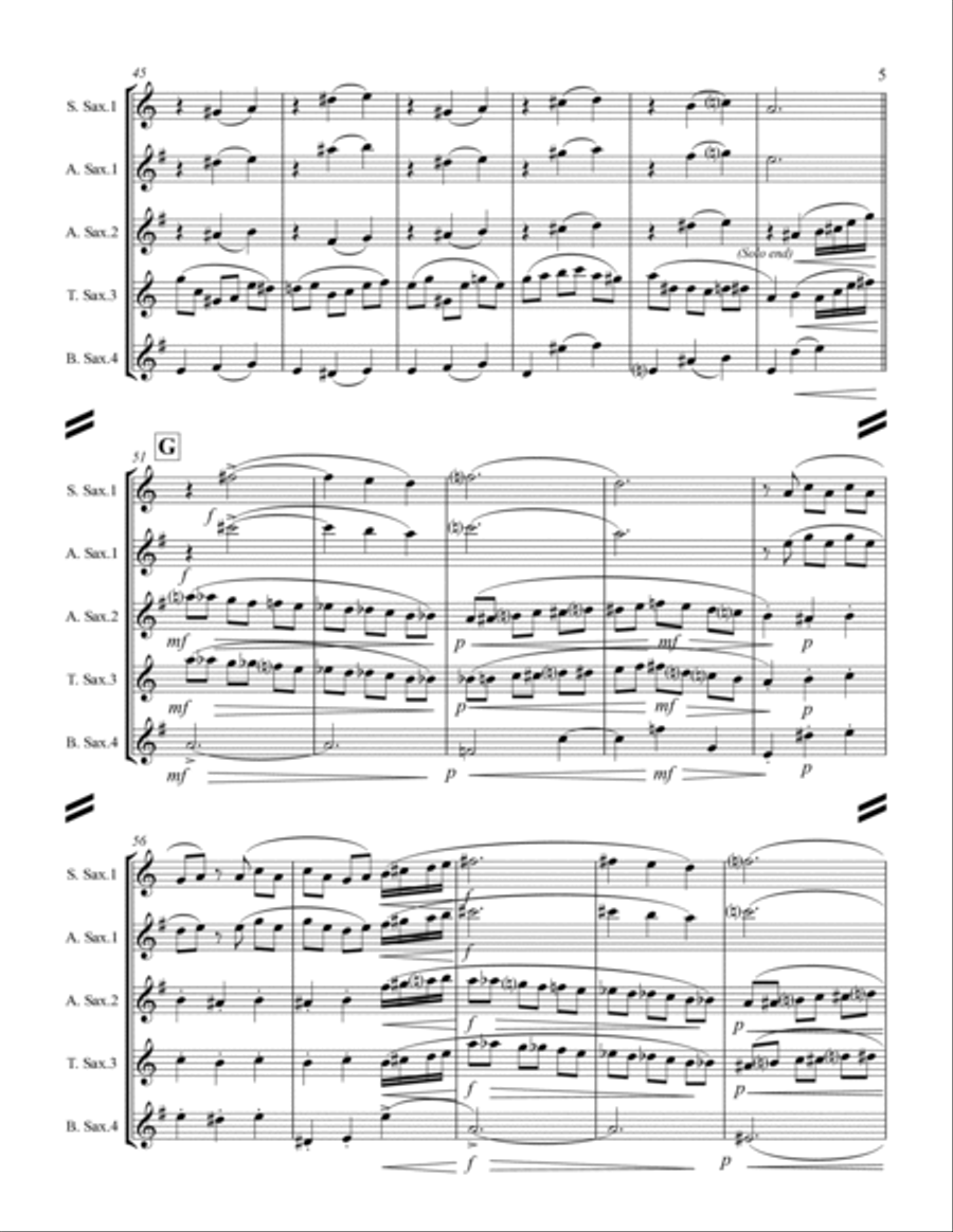 Smoke On The Water Woodwind Quartet scores gallery preview page 6