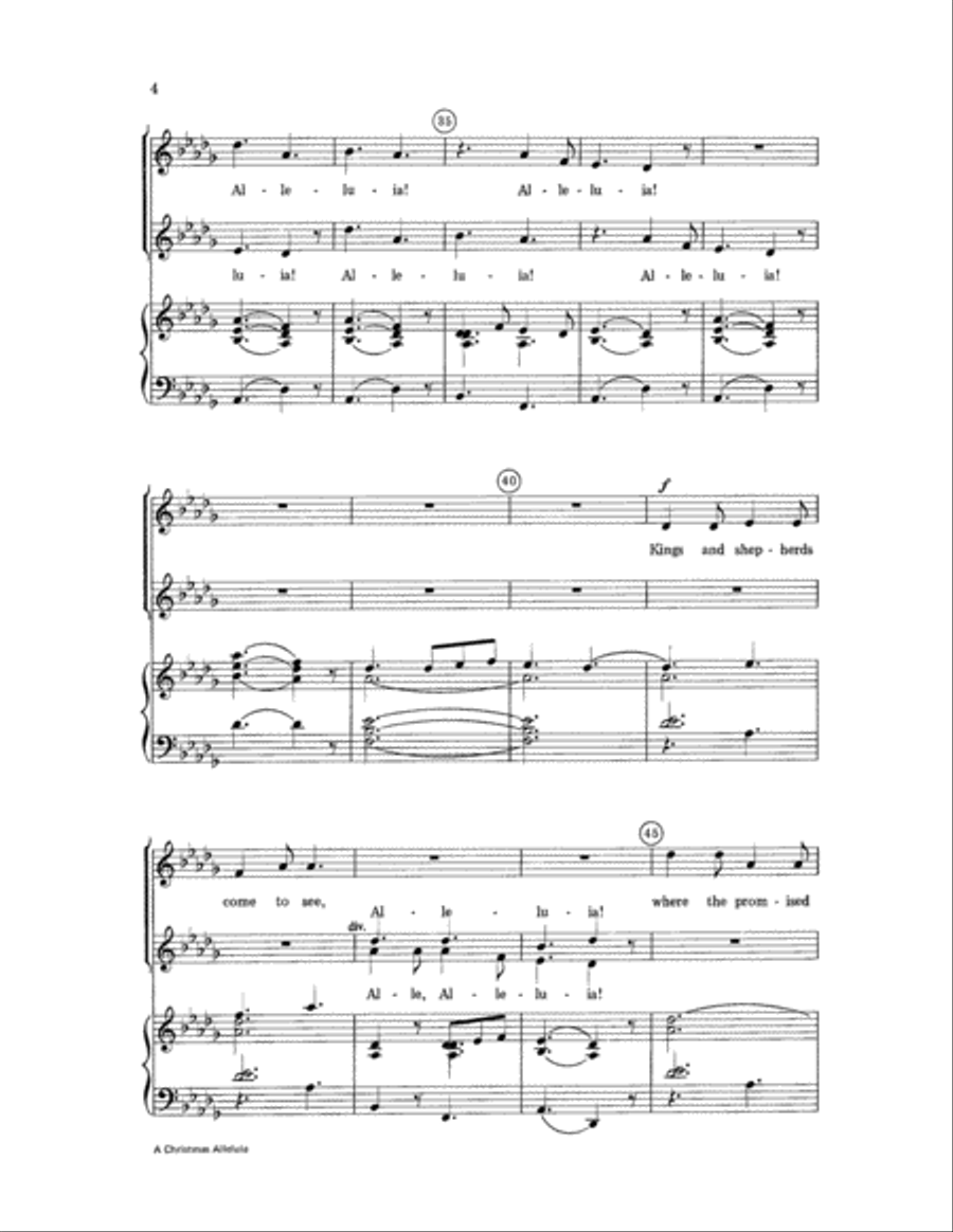 A Christmas Alleluia 2-Part scores gallery preview page 4