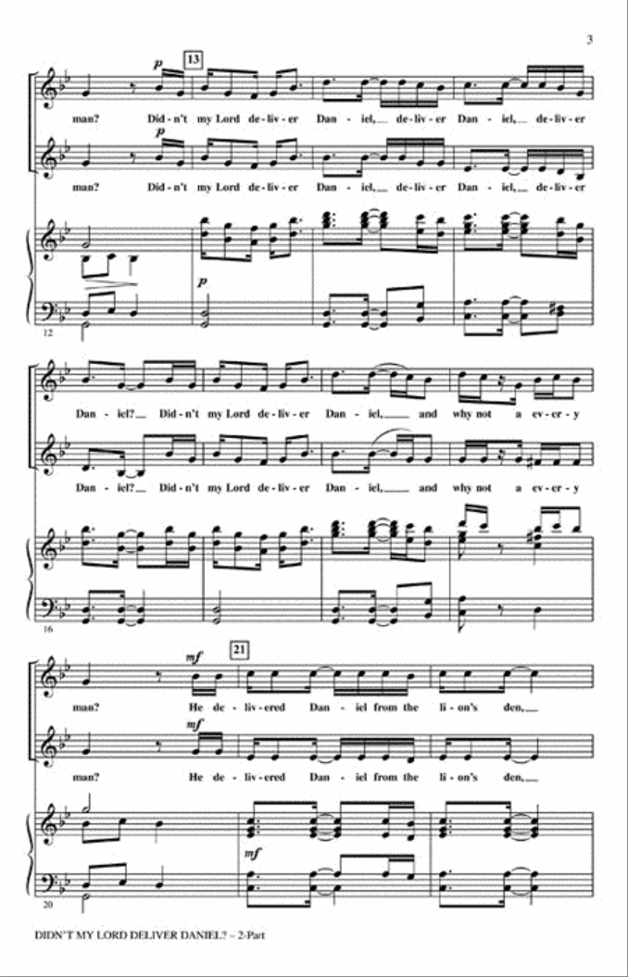 Didn't My Lord Deliver Daniel? 2-Part scores gallery preview page 3