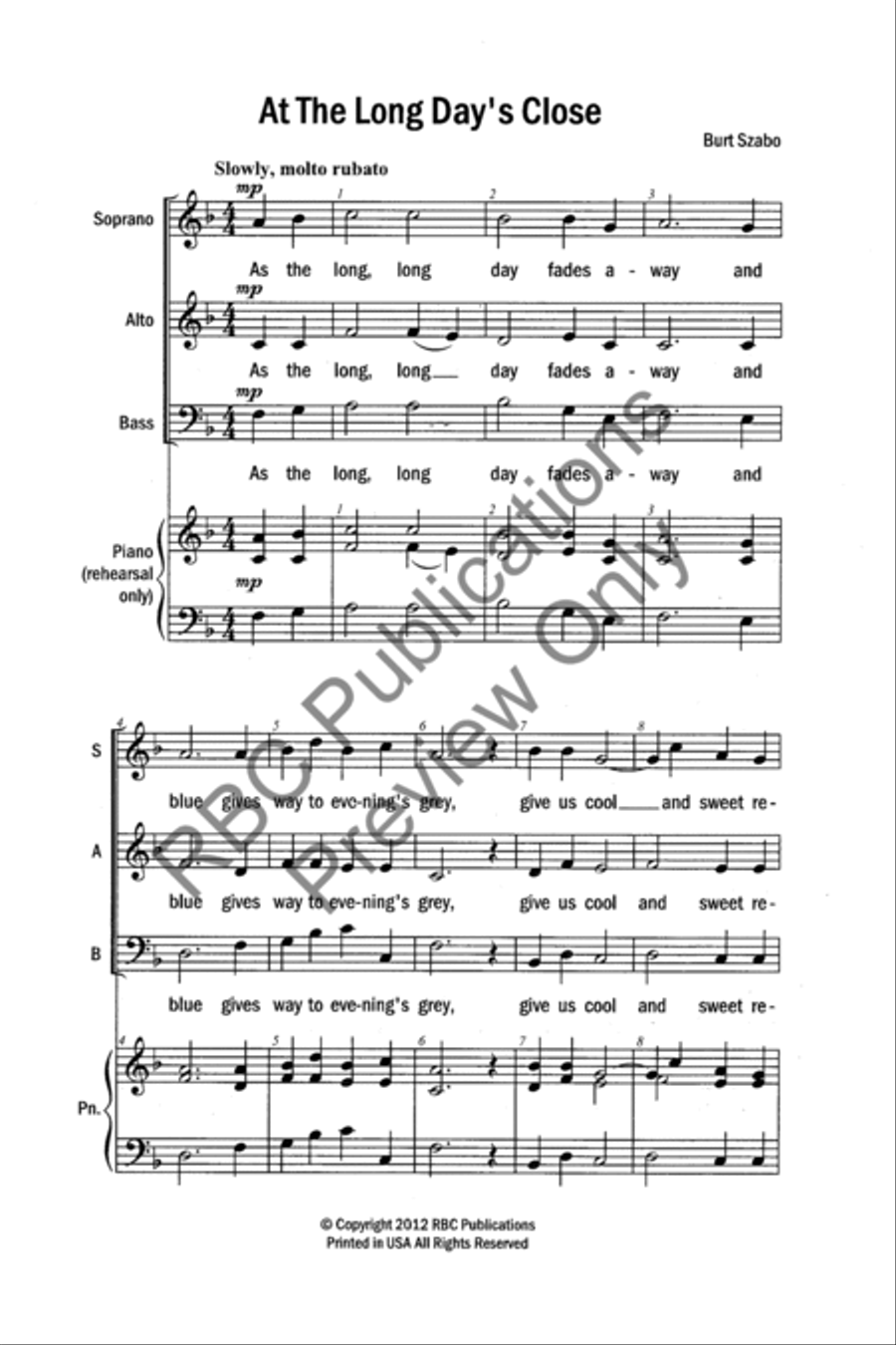 At The Long Day's Close (SAB) 3-Part scores gallery preview page 3