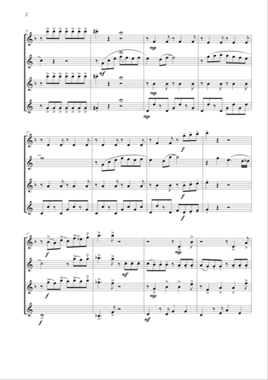 Cherry Pink And Apple Blossom White Saxophone Quartet scores gallery preview page 3