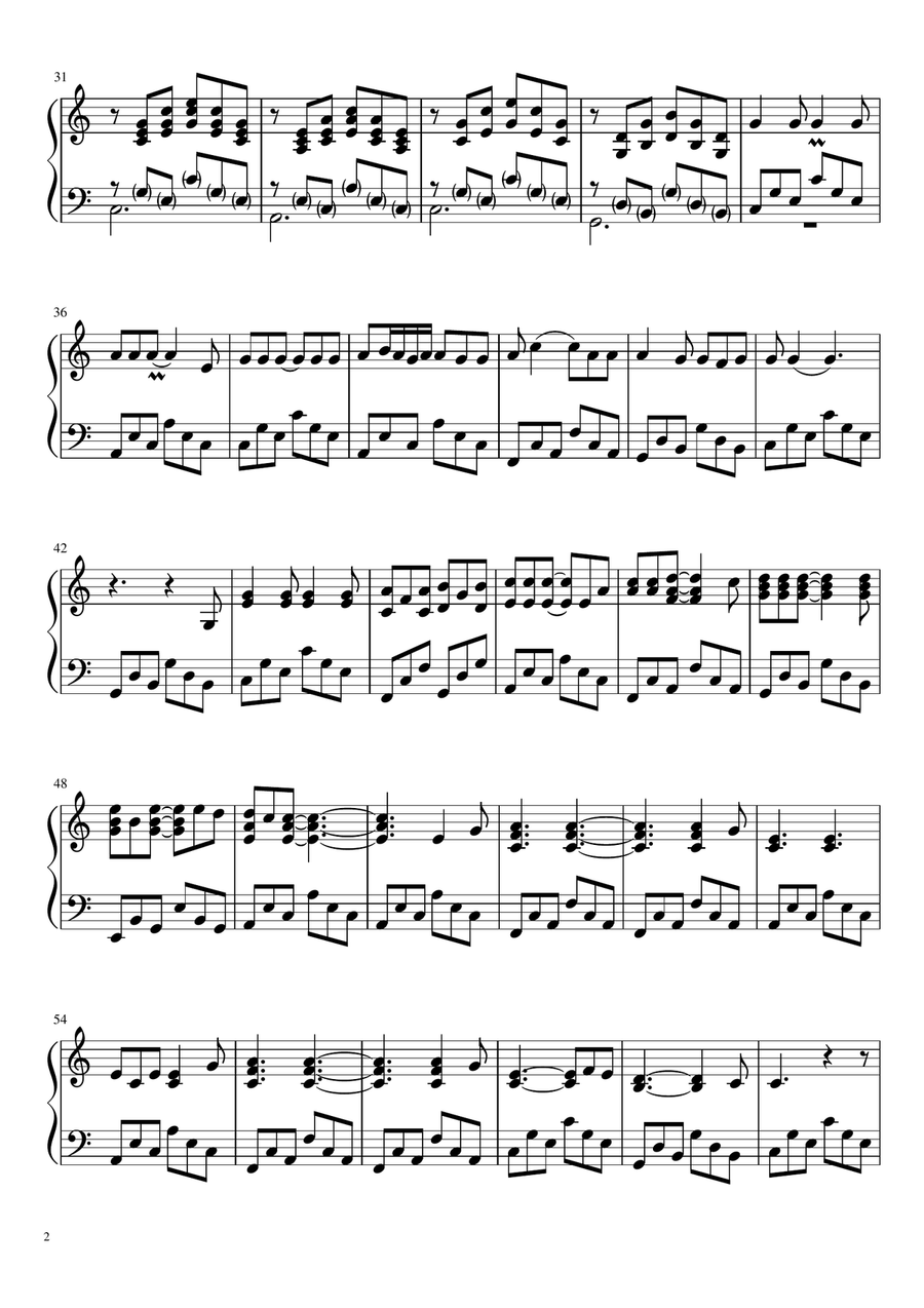 Hallelujah Piano Solo scores gallery preview page 2