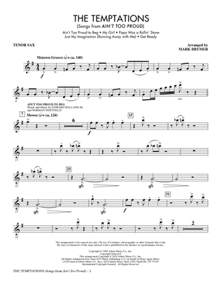 Book cover for The Temptations (Songs from Ain't Too Proud) (arr. Mark Brymer) - Tenor Sax