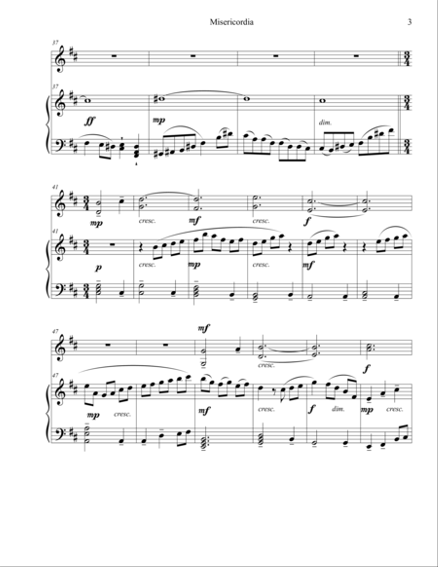 Misericordia I: Duo for Violin and Piano Violin scores gallery preview page 3