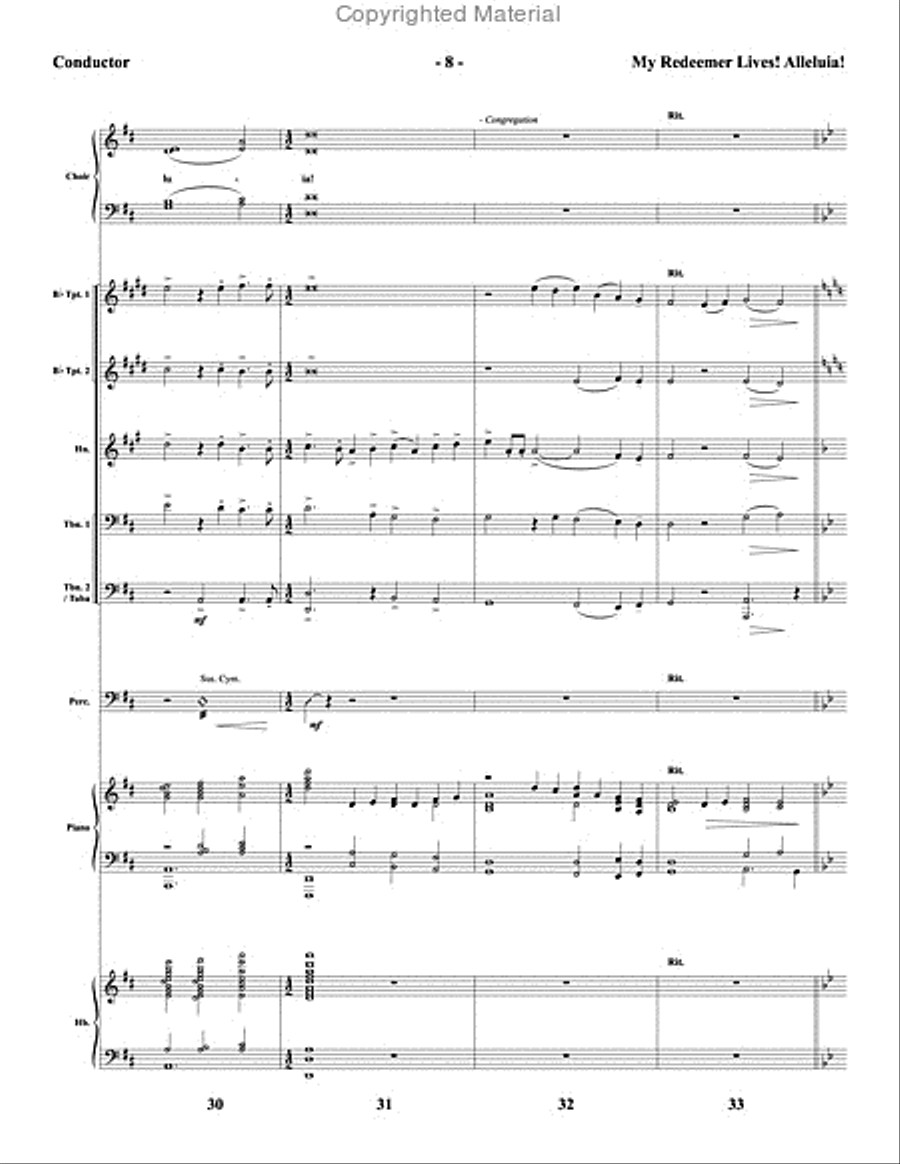 My Redeemer Lives! Alleluia! - Brass and Percussion Score and Parts Choir scores gallery preview page 9