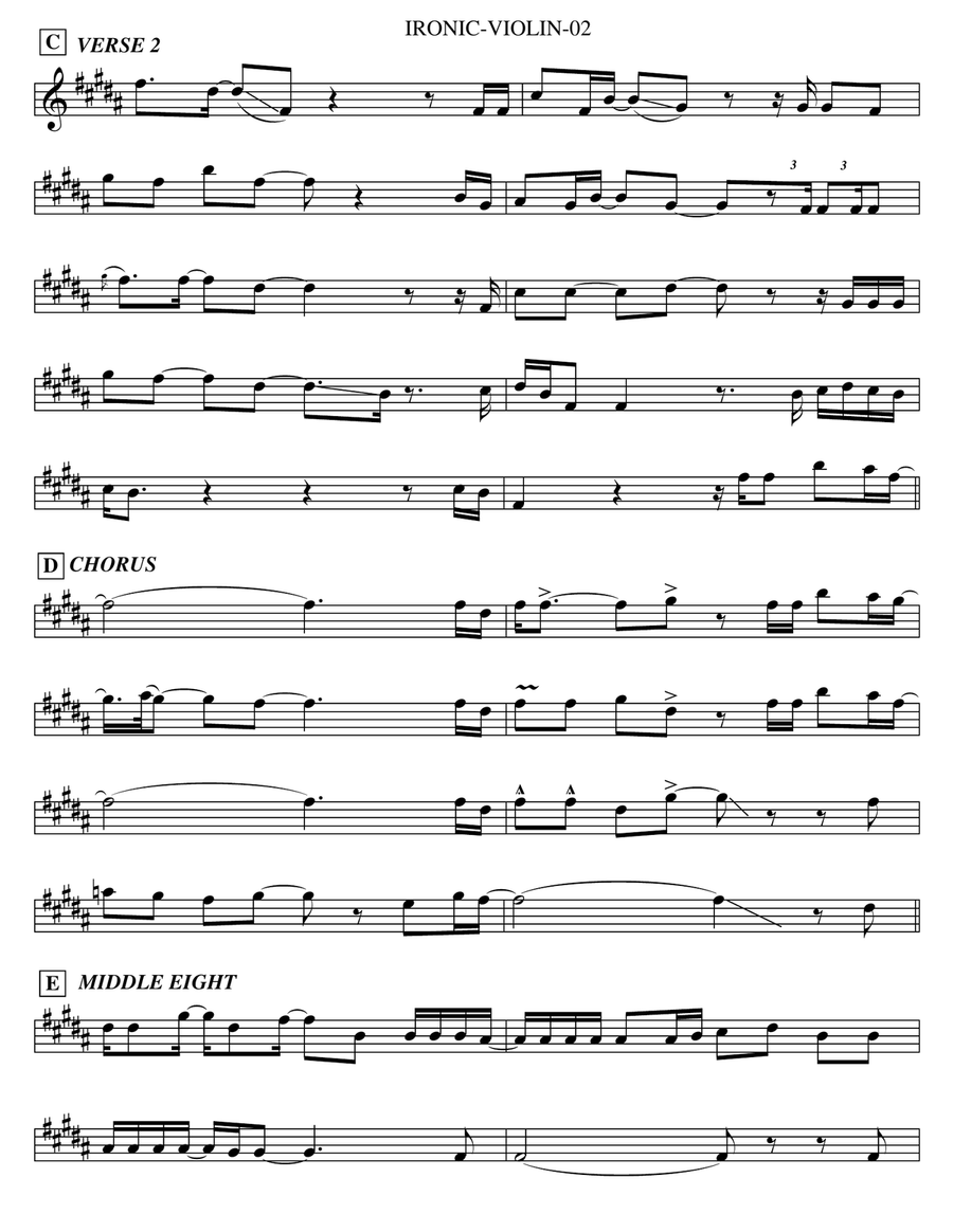 Ironic Violin Solo scores gallery preview page 2