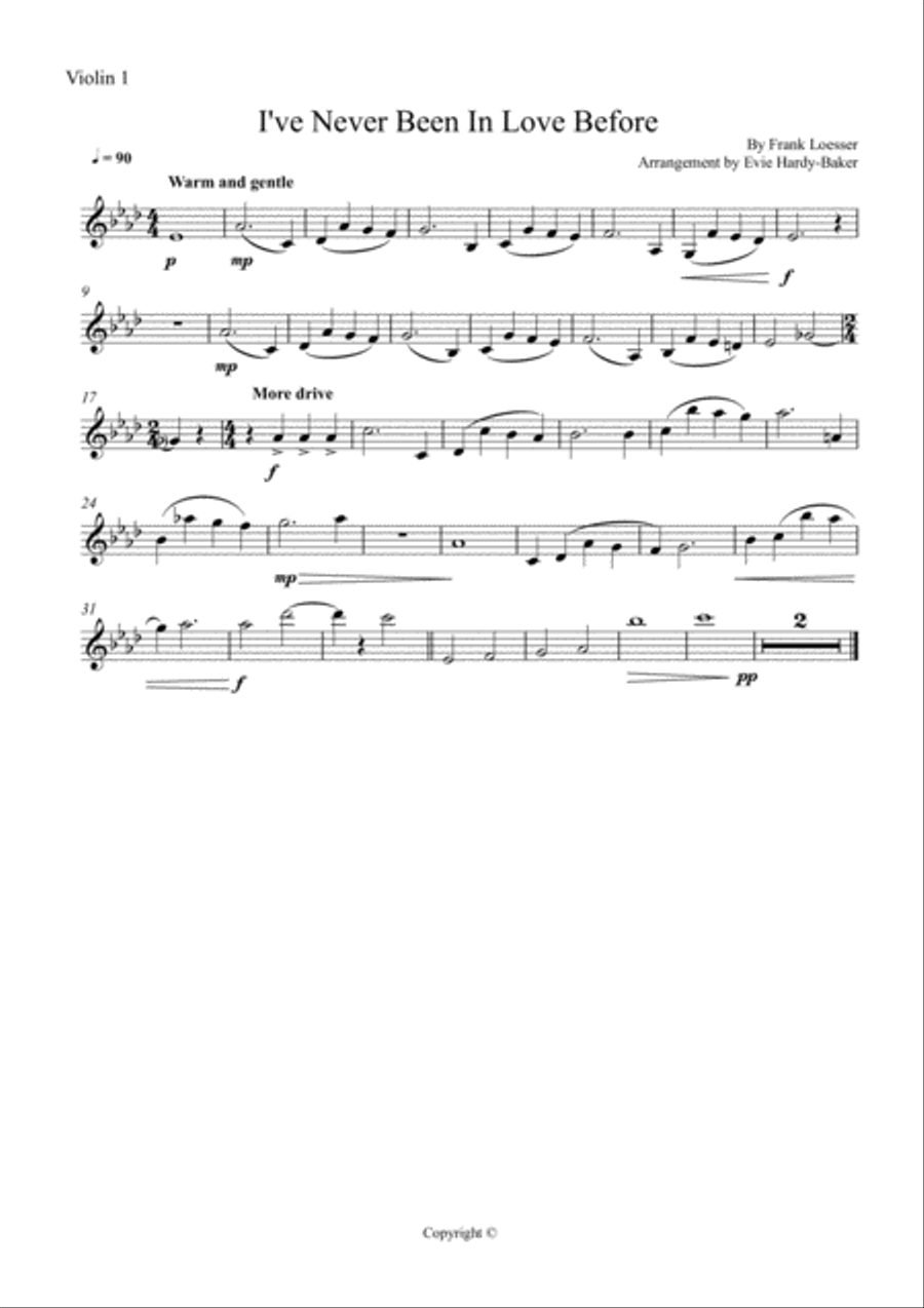 I've Never Been In Love Before String Quartet scores gallery preview page 3