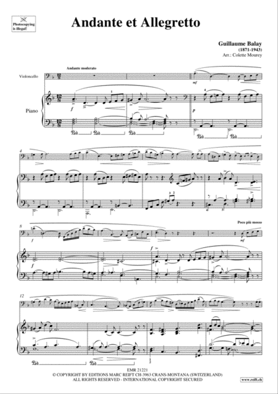 Andante et Allegretto Piano Accompaniment scores gallery preview page 4