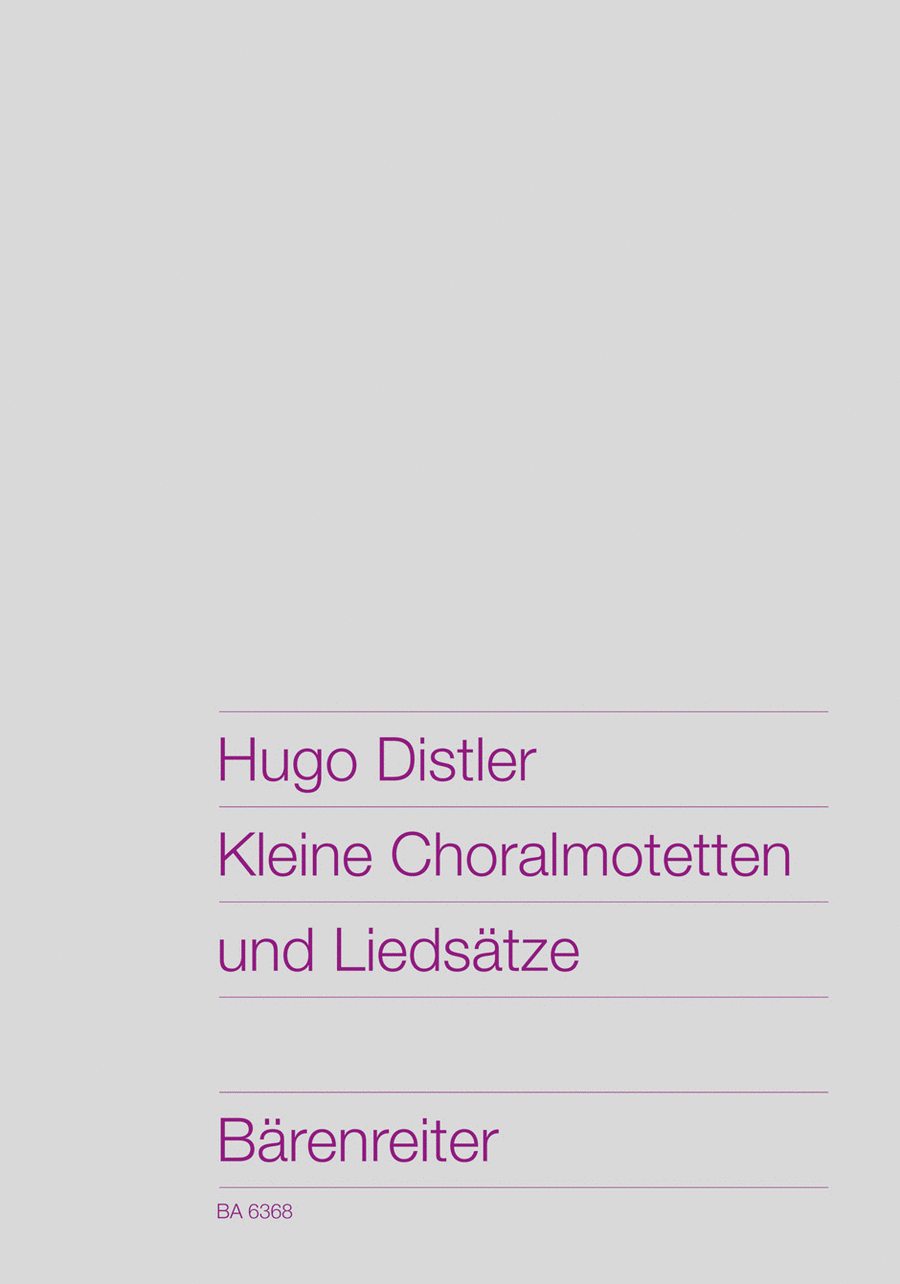 Kleine Choralmotetten und Liedsätze 4-Part scores gallery preview page 1