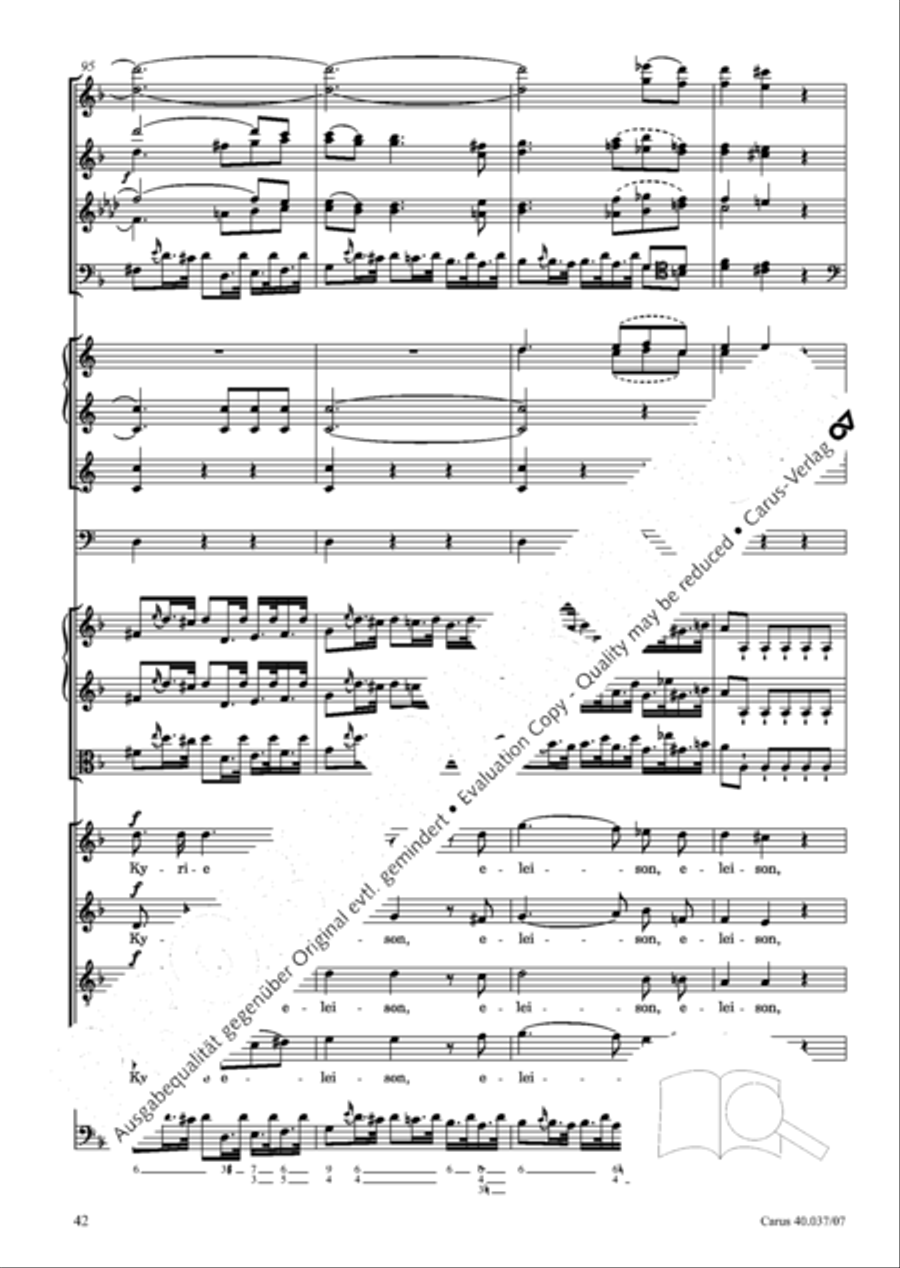 Kyrie in D minor 4-Part scores gallery preview page 43