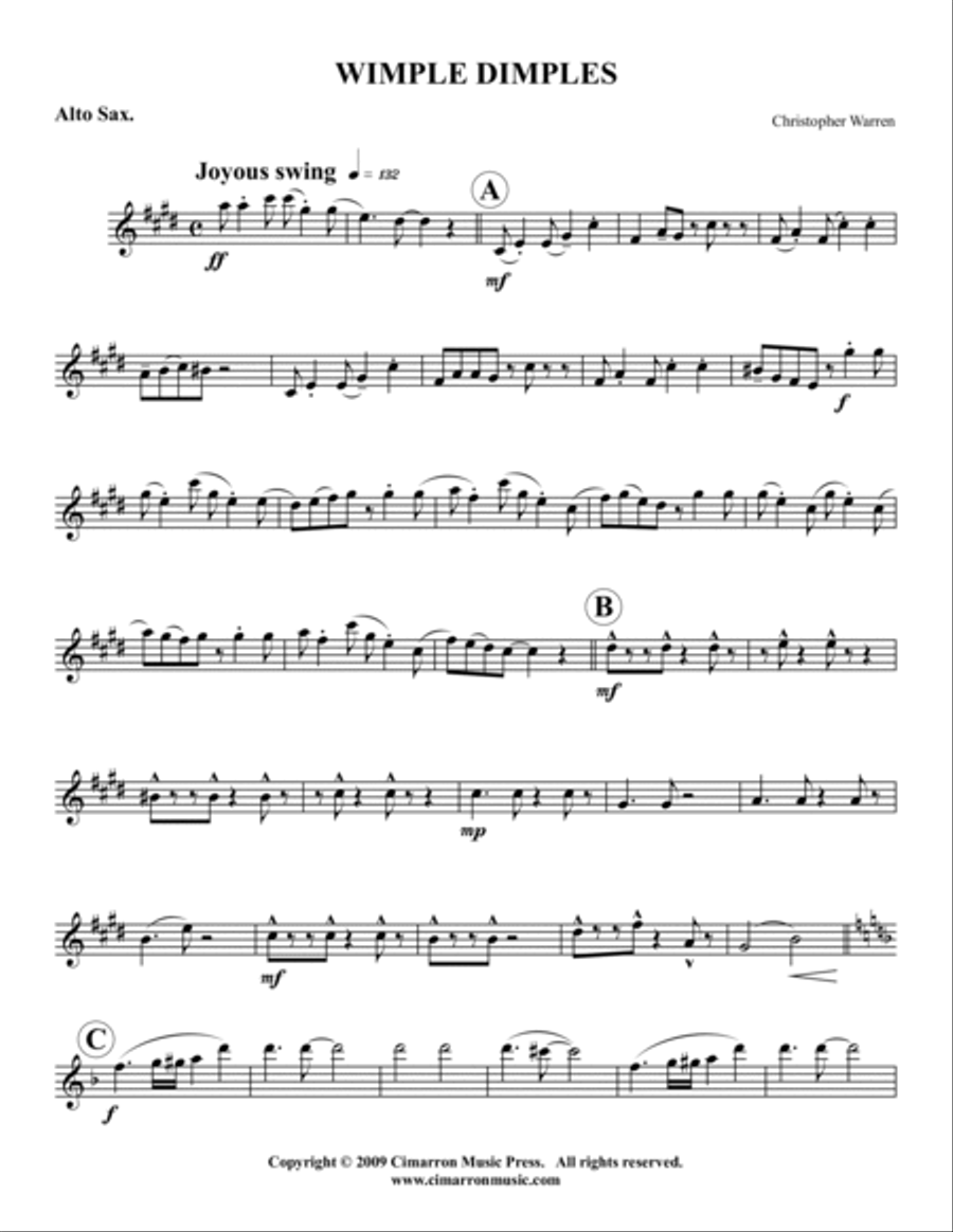 Wimple Dimple Saxophone Quartet scores gallery preview page 6